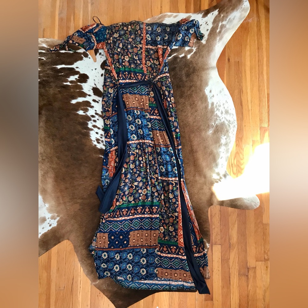 Urban Outfitters Dress Forum Paisley Bohemian Maxi Dress Sz S - Picture 8 of 10